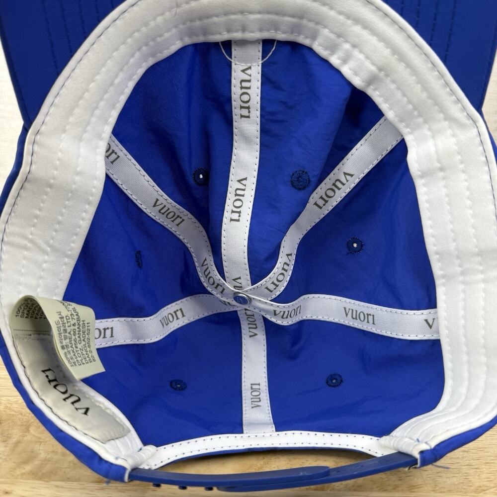 V1 Vuori Blue Hat With Logo Patch Cap Adjustable 6 Panel Hat Resortwear - Picture 8 of 9